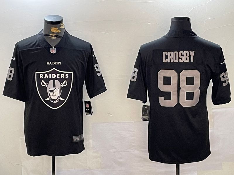 Men Oakland Raiders 98 Crosby Black 2024 Nike Limited NFL Jersey style 1201